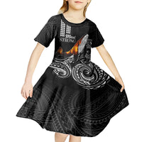 Hawaii Humpback Whale Kid Short Sleeve Dress Be Strong - Pray For Maui LT7 - Polynesian Pride