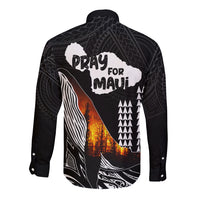 Hawaii Humpback Whale Long Sleeve Button Shirt Be Strong - Pray For Maui LT7 - Polynesian Pride