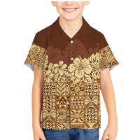 Niue Hiapo Motif Family Matching Mermaid Dress and Hawaiian Shirt Tapa Classic