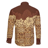 Niue Hiapo Motif Family Matching Off Shoulder Maxi Dress and Hawaiian Shirt Tapa Classic