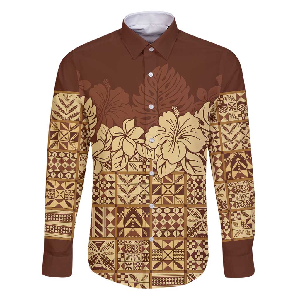 Niue Hiapo Motif Family Matching Puletasi and Hawaiian Shirt Tapa Classic