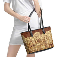Niue Hiapo Motif Leather Tote Bag Tapa Classic