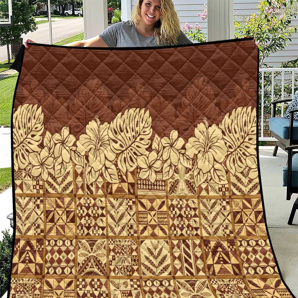 Niue Hiapo Motif Quilt Tapa Classic LT7 Beige - Polynesian Pride