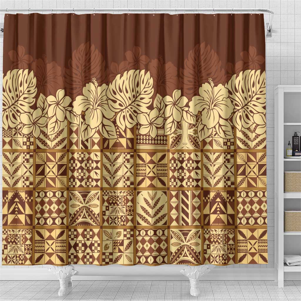 Niue Hiapo Motif Shower Curtain Tapa Classic LT7 - Polynesian Pride