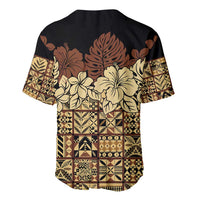 Niue Hiapo Motif Baseball Jersey Tapa Classic - Black Ver LT7 - Polynesian Pride