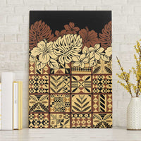 Niue Hiapo Motif Canvas Wall Art Tapa Classic - Black Ver