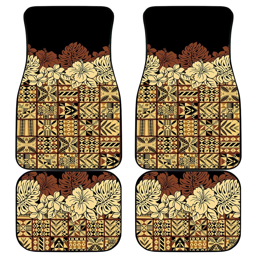 Niue Hiapo Motif Car Mats Tapa Classic - Black Ver