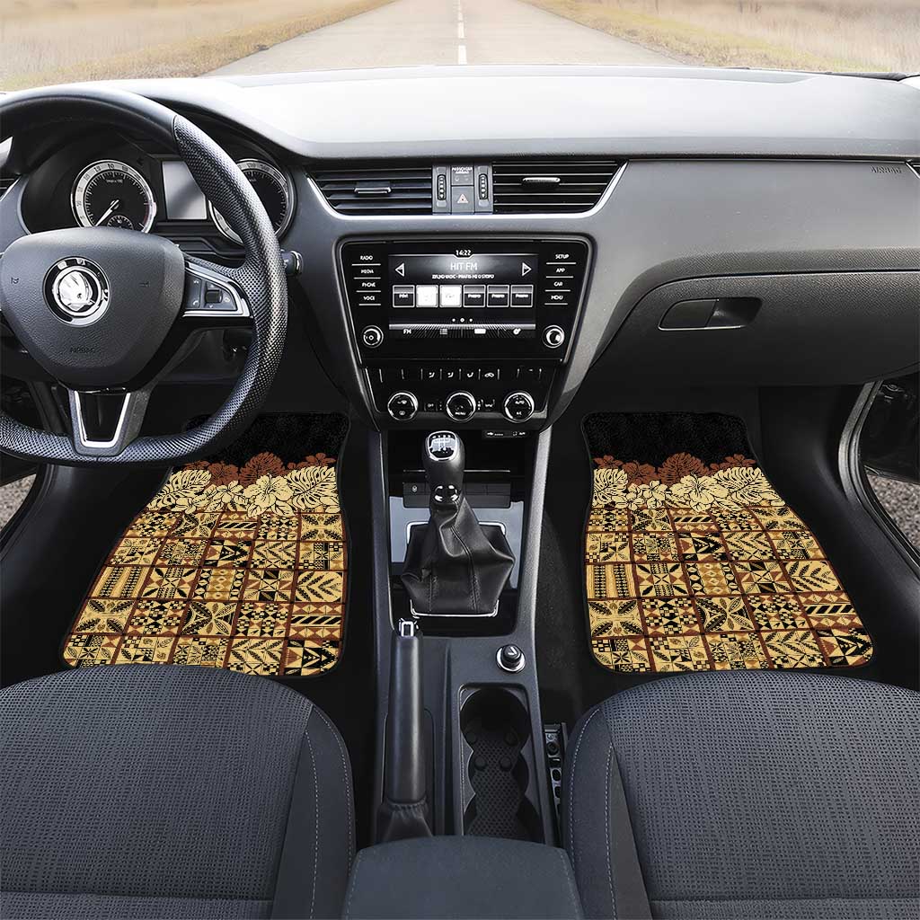 Niue Hiapo Motif Car Mats Tapa Classic - Black Ver