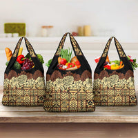 Niue Hiapo Motif Grocery Bag Tapa Classic - Black Ver