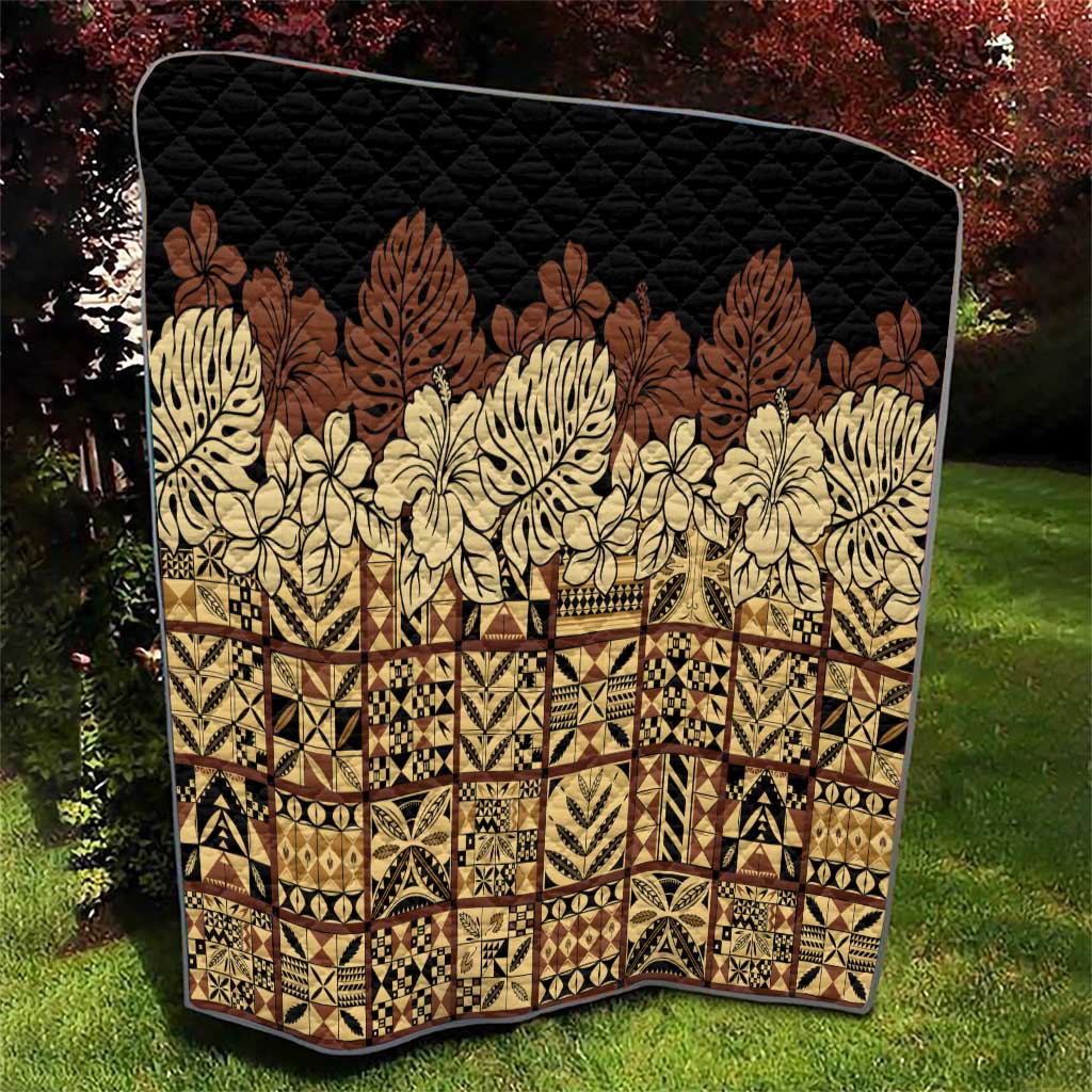 Niue Hiapo Motif Quilt Tapa Classic - Black Ver
