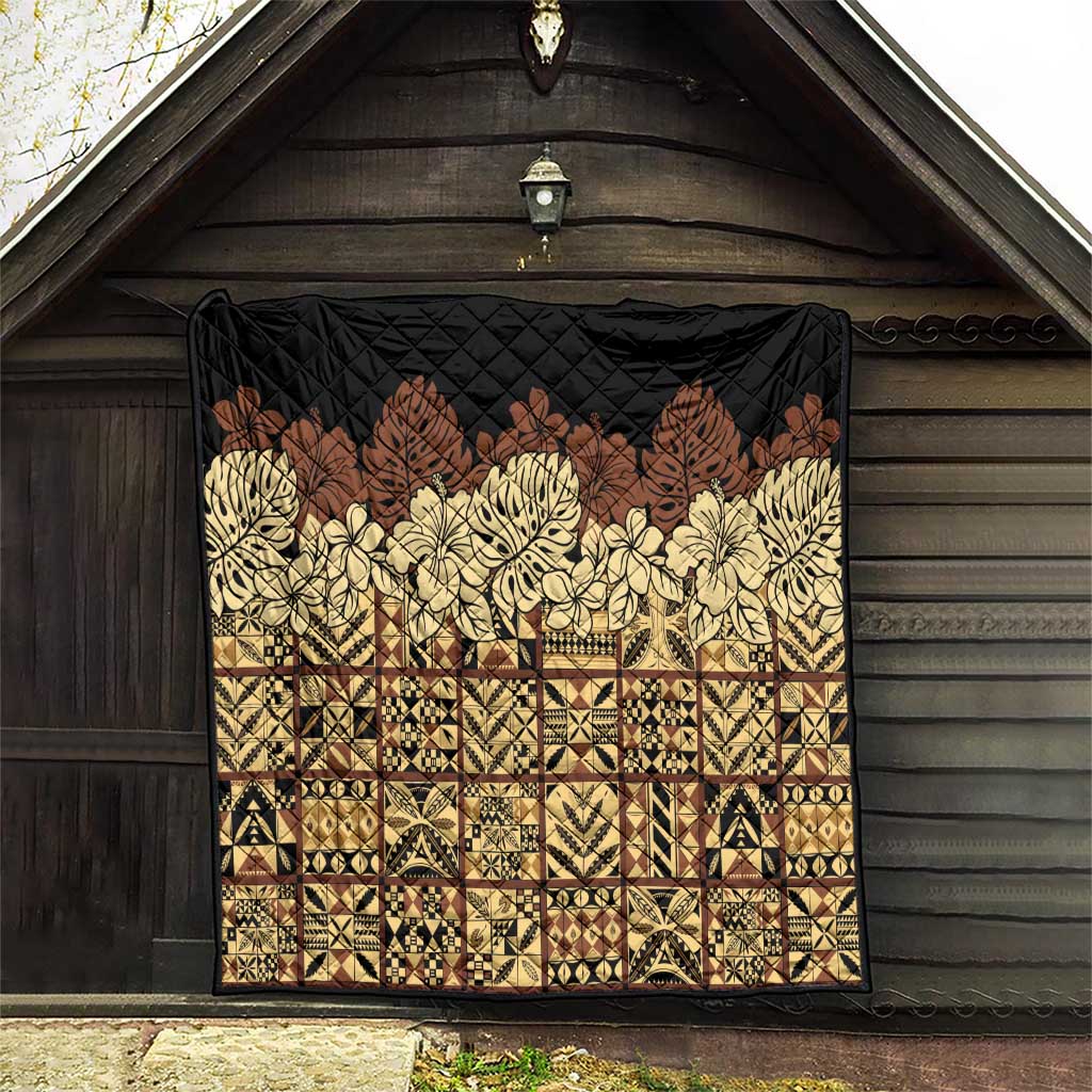 Niue Hiapo Motif Quilt Tapa Classic - Black Ver