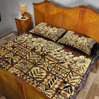 Niue Hiapo Motif Quilt Bed Set Tapa Classic - Black Ver