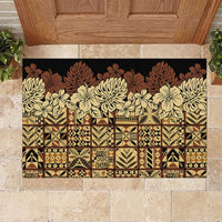 Niue Hiapo Motif Rubber Doormat Tapa Classic - Black Ver