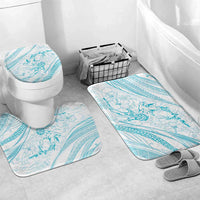 Sharks Couple Dreamy Polynesians Floral Sea Bathroom Set Turquoise - Polynesian Pride