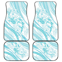 Sharks Couple Dreamy Polynesians Floral Sea Car Mats Turquoise - Polynesian Pride