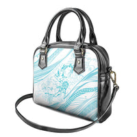 Sharks Couple Dreamy Polynesians Floral Sea Shoulder Handbag Turquoise LT7 - Polynesian Pride