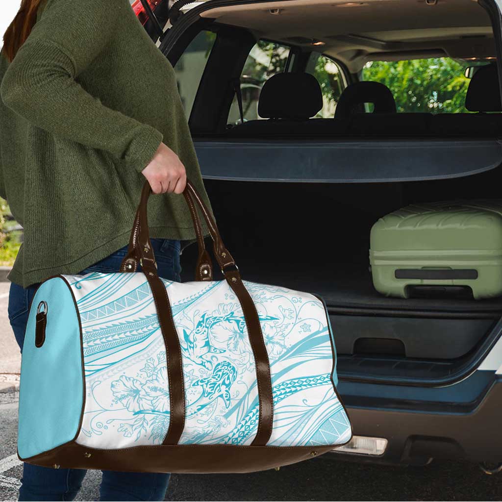 Sharks Couple Dreamy Polynesians Floral Sea Travel Bag Turquoise LT7 - Polynesian Pride