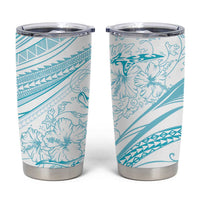Sharks Couple Dreamy Polynesians Floral Sea Tumbler Cup Turquoise - Polynesian Pride