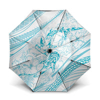Sharks Couple Dreamy Polynesians Floral Sea Umbrella Turquoise - Polynesian Pride
