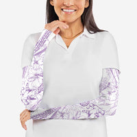 Sharks Couple Dreamy Polynesians Floral Sea Arm Sleeves Lilac LT7 - Polynesian Pride