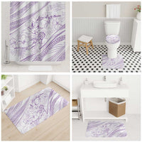 Sharks Couple Dreamy Polynesians Floral Sea Bathroom Set Lilac - Polynesian Pride