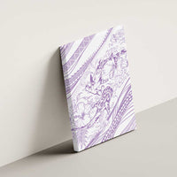 Sharks Couple Dreamy Polynesians Floral Sea Canvas Wall Art Lilac - Polynesian Pride