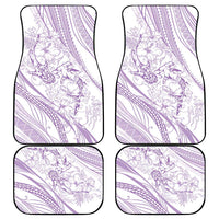 Sharks Couple Dreamy Polynesians Floral Sea Car Mats Lilac - Polynesian Pride