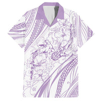 Sharks Couple Dreamy Polynesians Floral Sea Hawaiian Shirt Lilac - Polynesian Pride