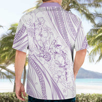 Sharks Couple Dreamy Polynesians Floral Sea Hawaiian Shirt Lilac - Polynesian Pride