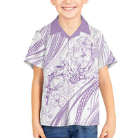 Sharks Couple Dreamy Polynesians Floral Sea Hawaiian Shirt Lilac - Polynesian Pride