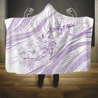 Sharks Couple Dreamy Polynesians Floral Sea Hooded Blanket Lilac LT7 - Polynesian Pride