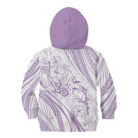 Sharks Couple Dreamy Polynesians Floral Sea Kid Hoodie Lilac - Polynesian Pride