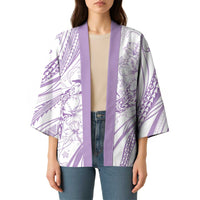Sharks Couple Dreamy Polynesians Floral Sea Kimono Lilac - Polynesian Pride