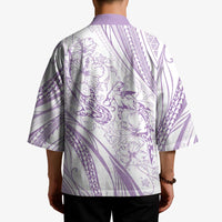 Sharks Couple Dreamy Polynesians Floral Sea Kimono Lilac - Polynesian Pride