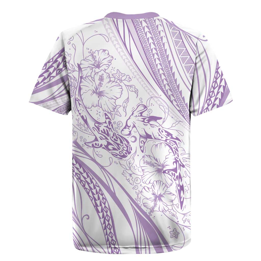 Sharks Couple Dreamy Polynesians Floral Sea Rugby Jersey Lilac - Polynesian Pride
