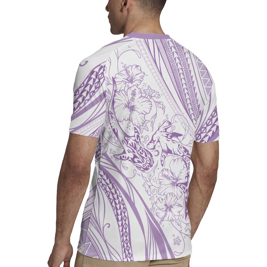 Sharks Couple Dreamy Polynesians Floral Sea Rugby Jersey Lilac - Polynesian Pride