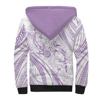 Sharks Couple Dreamy Polynesians Floral Sea Sherpa Hoodie Lilac - Polynesian Pride