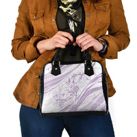 Sharks Couple Dreamy Polynesians Floral Sea Shoulder Handbag Lilac LT7 - Polynesian Pride