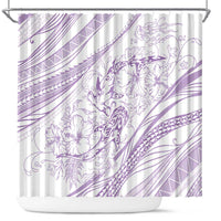 Sharks Couple Dreamy Polynesians Floral Sea Shower Curtain Lilac - Polynesian Pride
