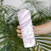 Sharks Couple Dreamy Polynesians Floral Sea Skinny Tumbler Lilac - Polynesian Pride