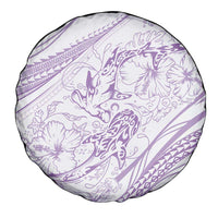 Sharks Couple Dreamy Polynesians Floral Sea Spare Tire Cover Lilac - Polynesian Pride