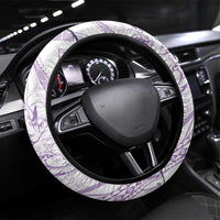 Sharks Couple Dreamy Polynesians Floral Sea Steering Wheel Cover Lilac LT7 Universal Fit Lilac - Polynesian Pride