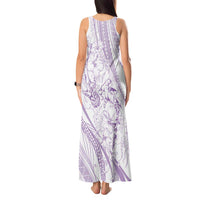 Sharks Couple Dreamy Polynesians Floral Sea Tank Maxi Dress Lilac - Polynesian Pride