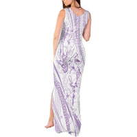 Sharks Couple Dreamy Polynesians Floral Sea Tank Maxi Dress Lilac - Polynesian Pride