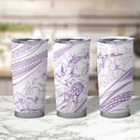 Sharks Couple Dreamy Polynesians Floral Sea Tumbler Cup Lilac - Polynesian Pride