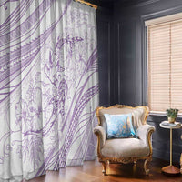 Sharks Couple Dreamy Polynesians Floral Sea Window Curtain Lilac - Polynesian Pride