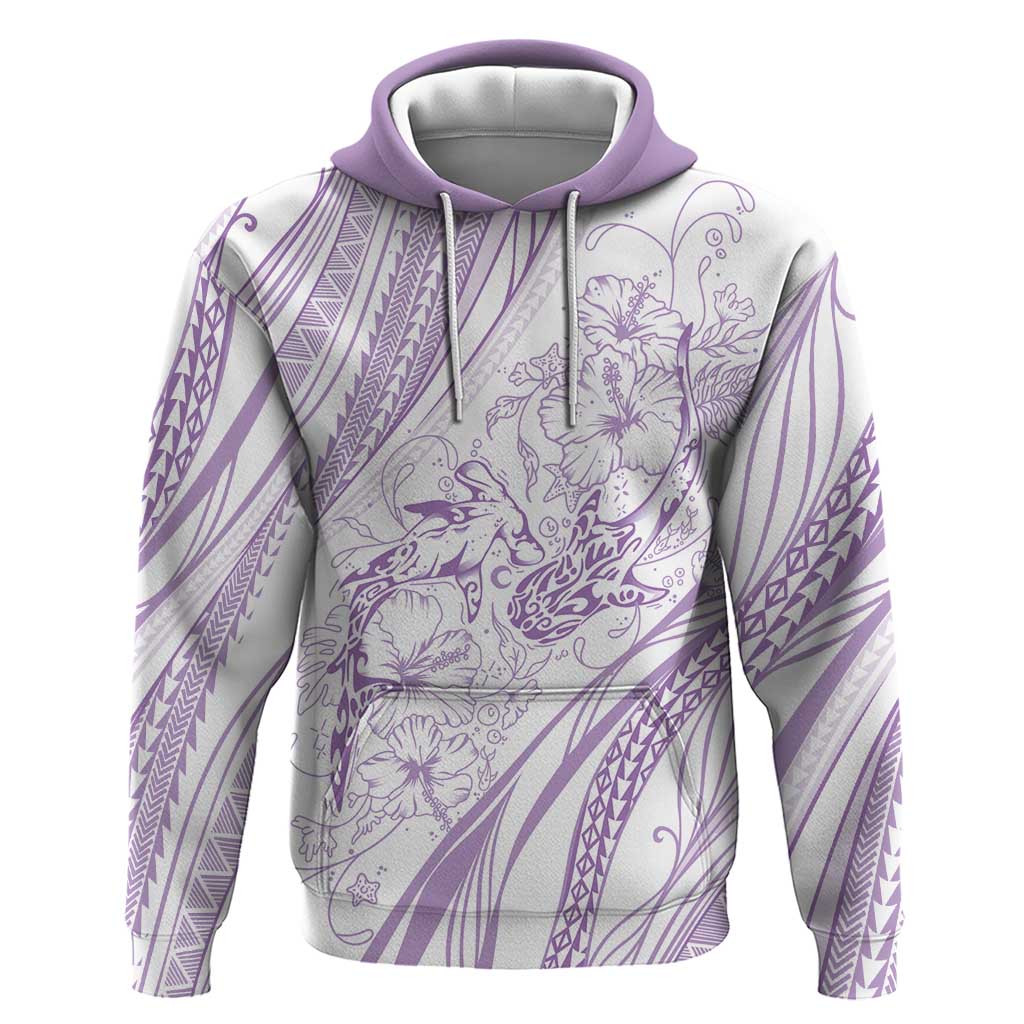 Sharks Couple Dreamy Polynesians Floral Sea Zip Hoodie Lilac LT7 Pullover Hoodie Lilac - Polynesian Pride