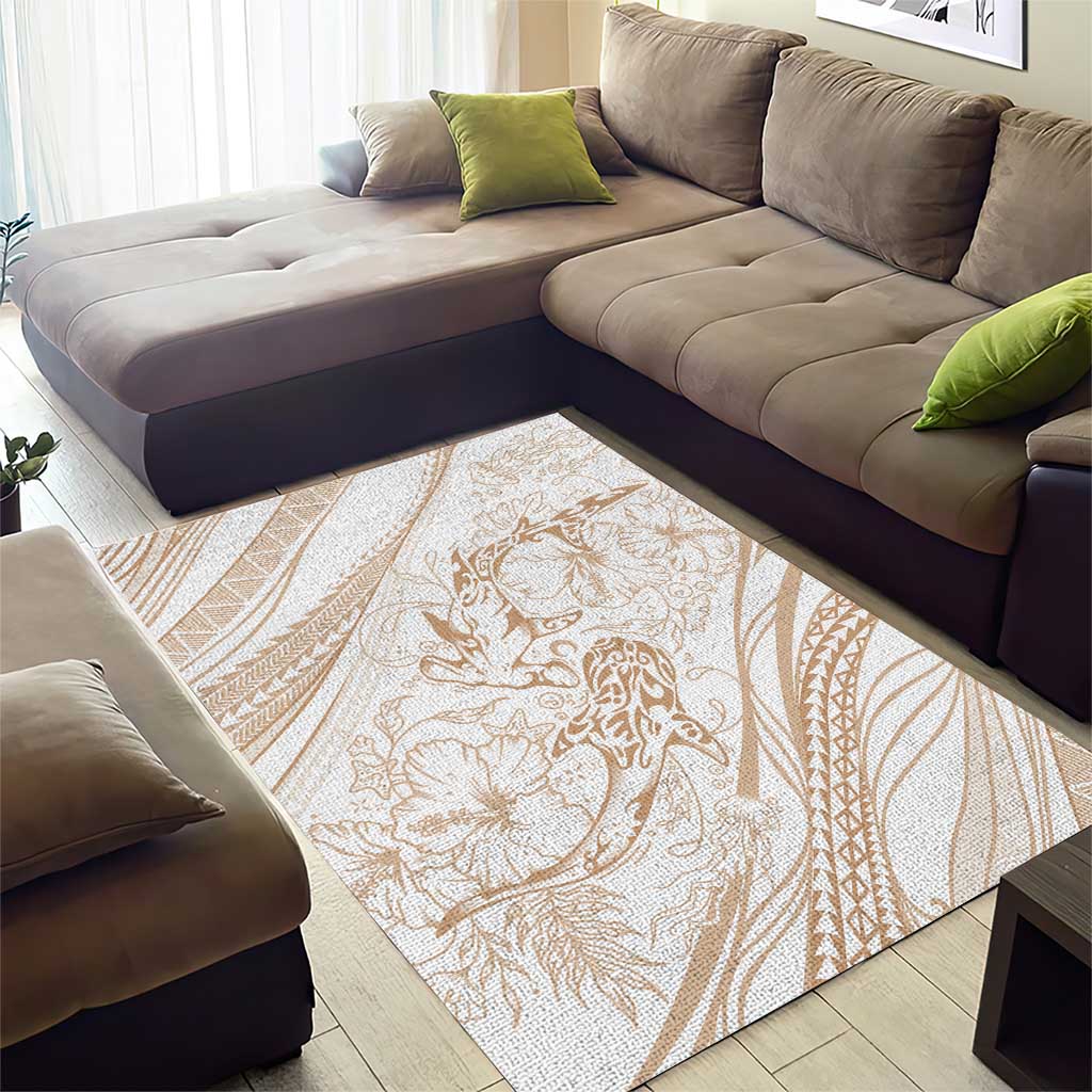 Sharks Couple Dreamy Polynesians Floral Sea Area Rug Hazel - Polynesian Pride