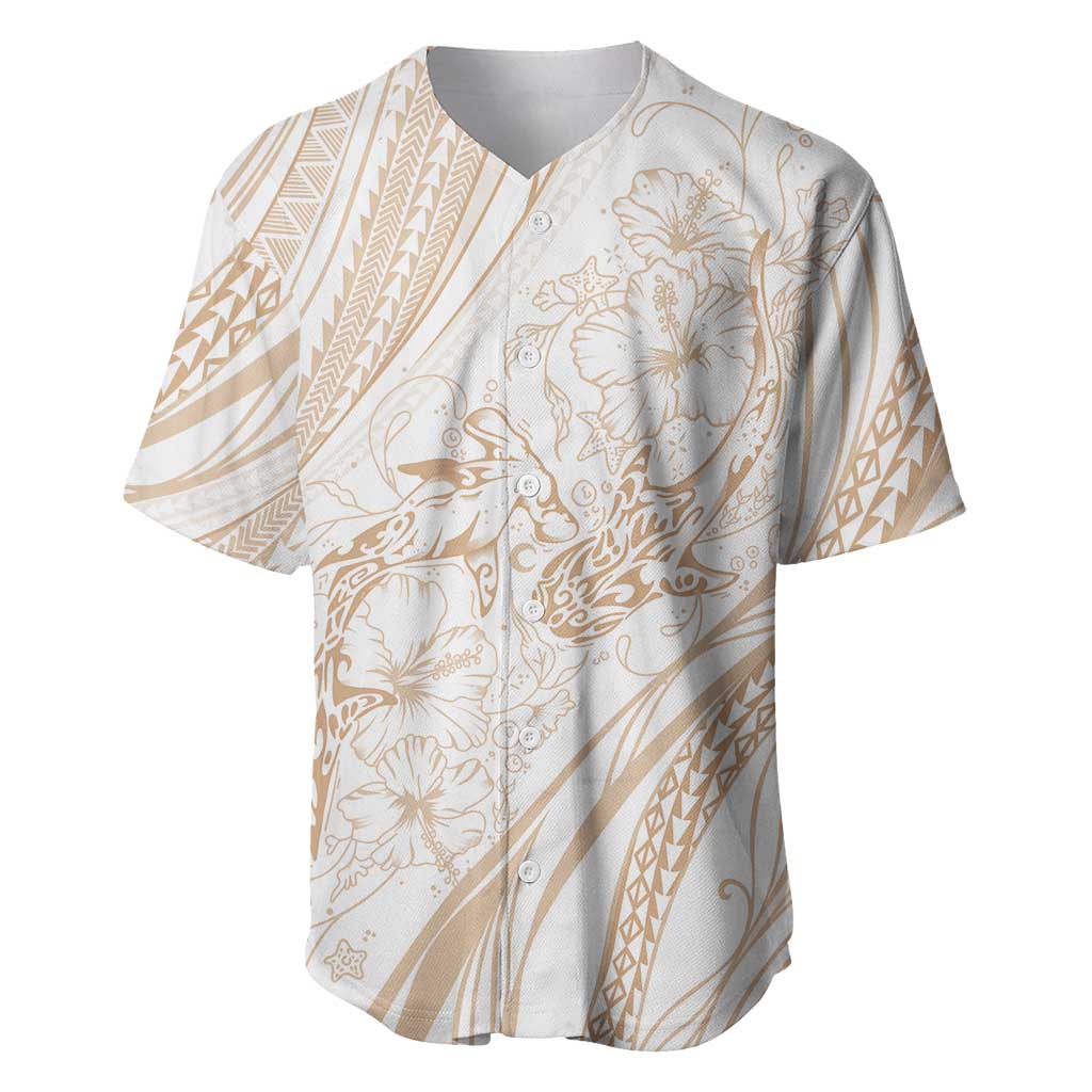 Sharks Couple Dreamy Polynesians Floral Sea Baseball Jersey Hazel - Polynesian Pride