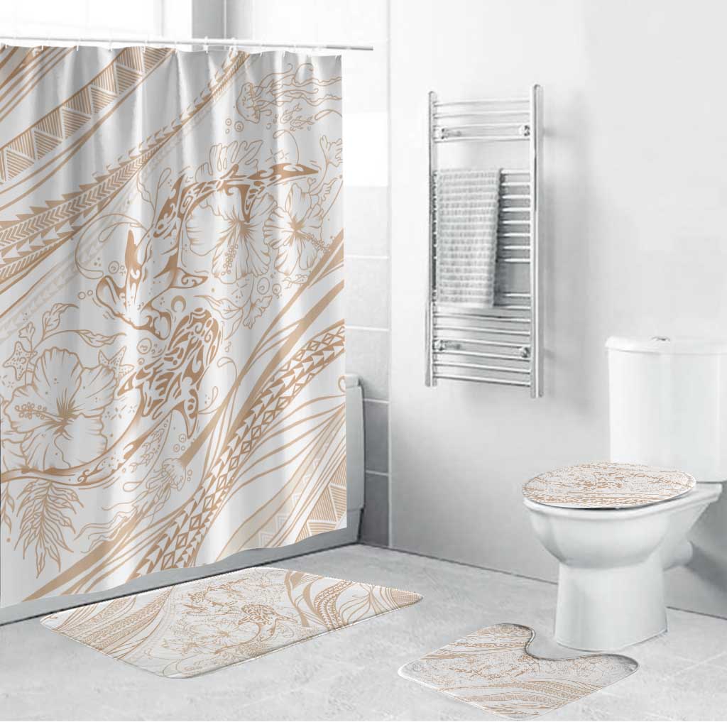 Sharks Couple Dreamy Polynesians Floral Sea Bathroom Set Hazel - Polynesian Pride
